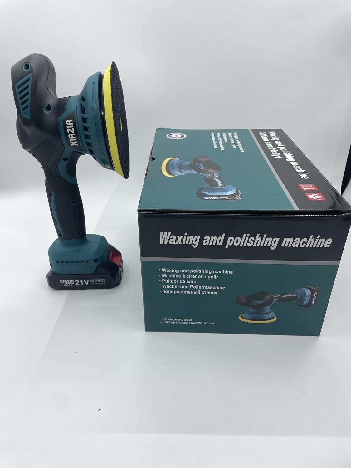 Cordless Buffer Polisher - 6 Inch Car Polisher with 2Pcs 21V 2000Mah Lithium Battery and 13 PCS Attachments, Car Buffer Polisher 6 Variable Speed 5500RPM for Auto Detailing/Polishing/Waxing