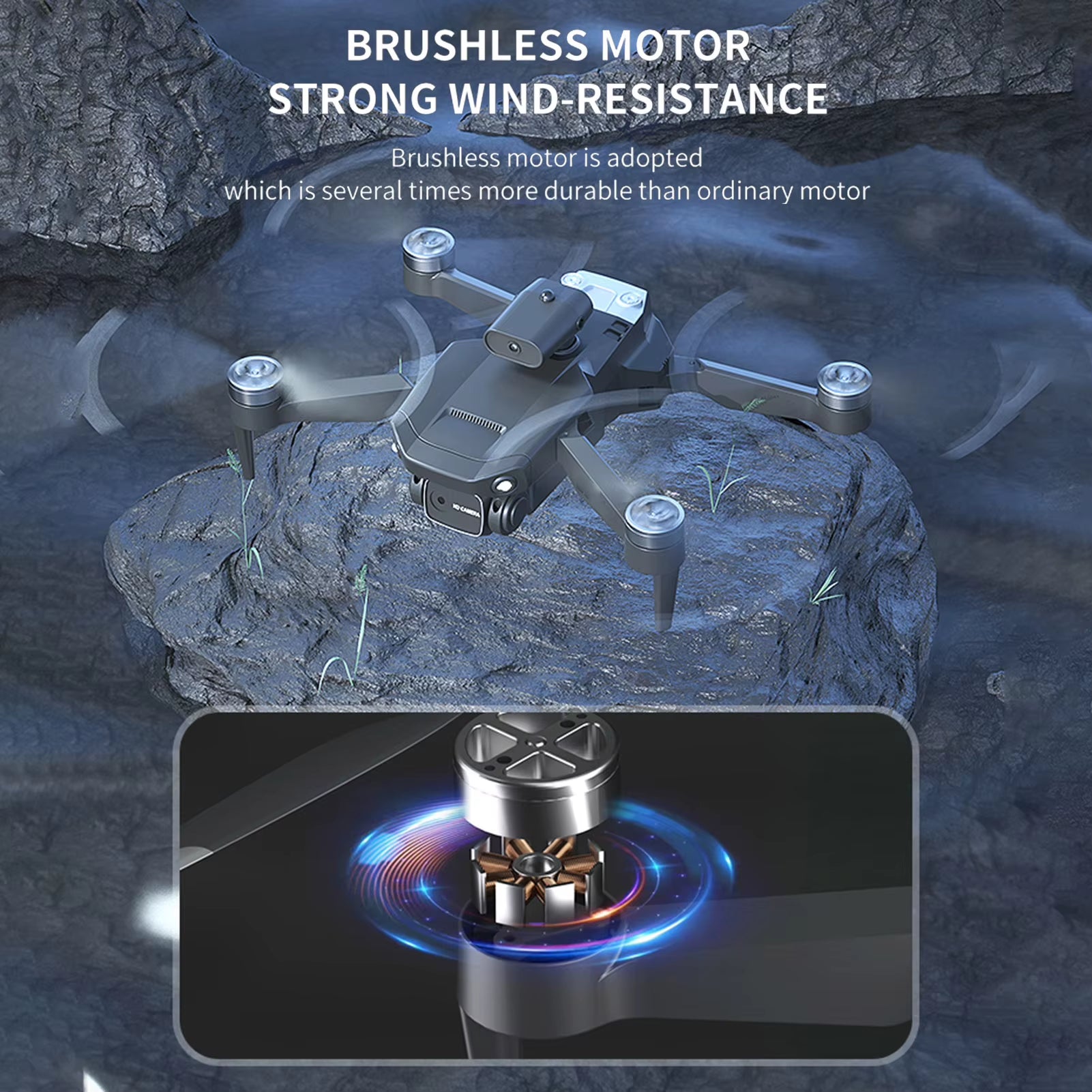 Remote Control Drone with Dual Camera 1080P Brushless Optical Flow Quadcopter Drone, Aerial Photography Remote Control Drone