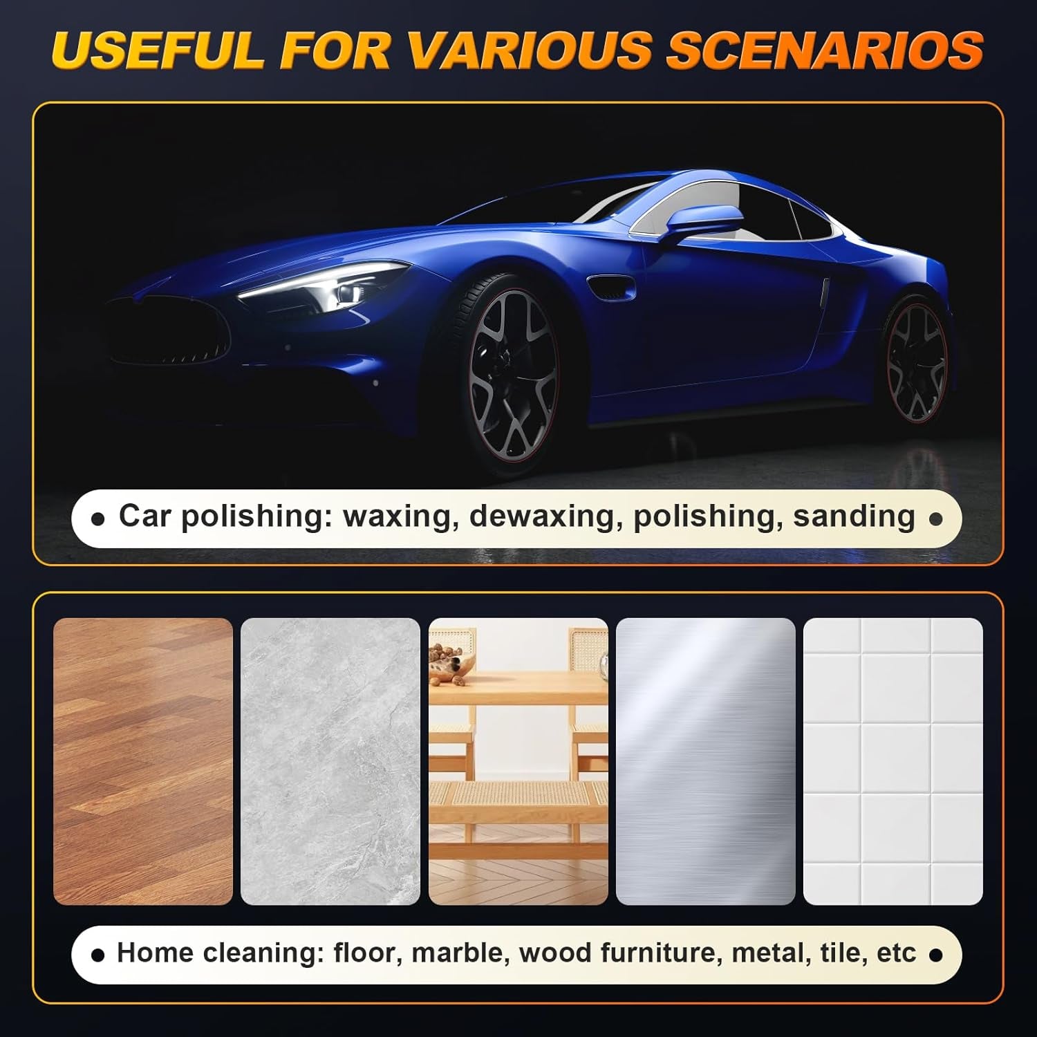 Cordless Buffer Polisher - 6 Inch Car Polisher with 2Pcs 21V 2000Mah Lithium Battery and 13 PCS Attachments, Car Buffer Polisher 6 Variable Speed 5500RPM for Auto Detailing/Polishing/Waxing