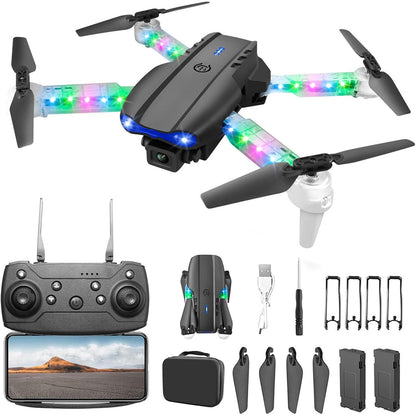 Drones with Dual Camera Foldable Drone RC Drone Quadcopter Beginners Kids Drone