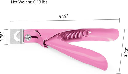 Acrylic Nail Clippers with 15Pcs Magnets Tip Cutters for Fake Gel Nails Sharp Professional Manicure Pedicure with Length Measurement Trimmer Nail Care Tools (Pink)