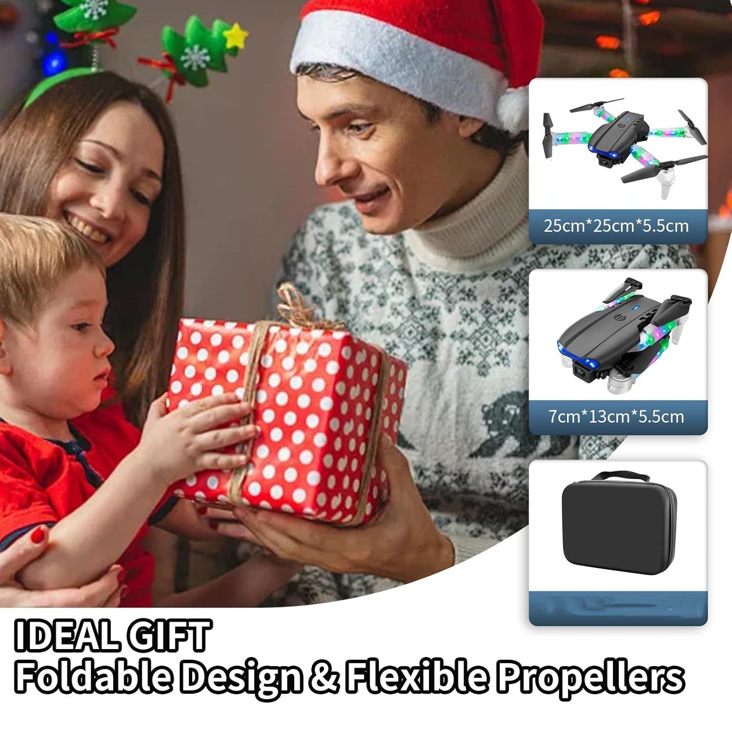 Drones with Dual Camera Foldable Drone RC Drone Quadcopter Beginners Kids Drone