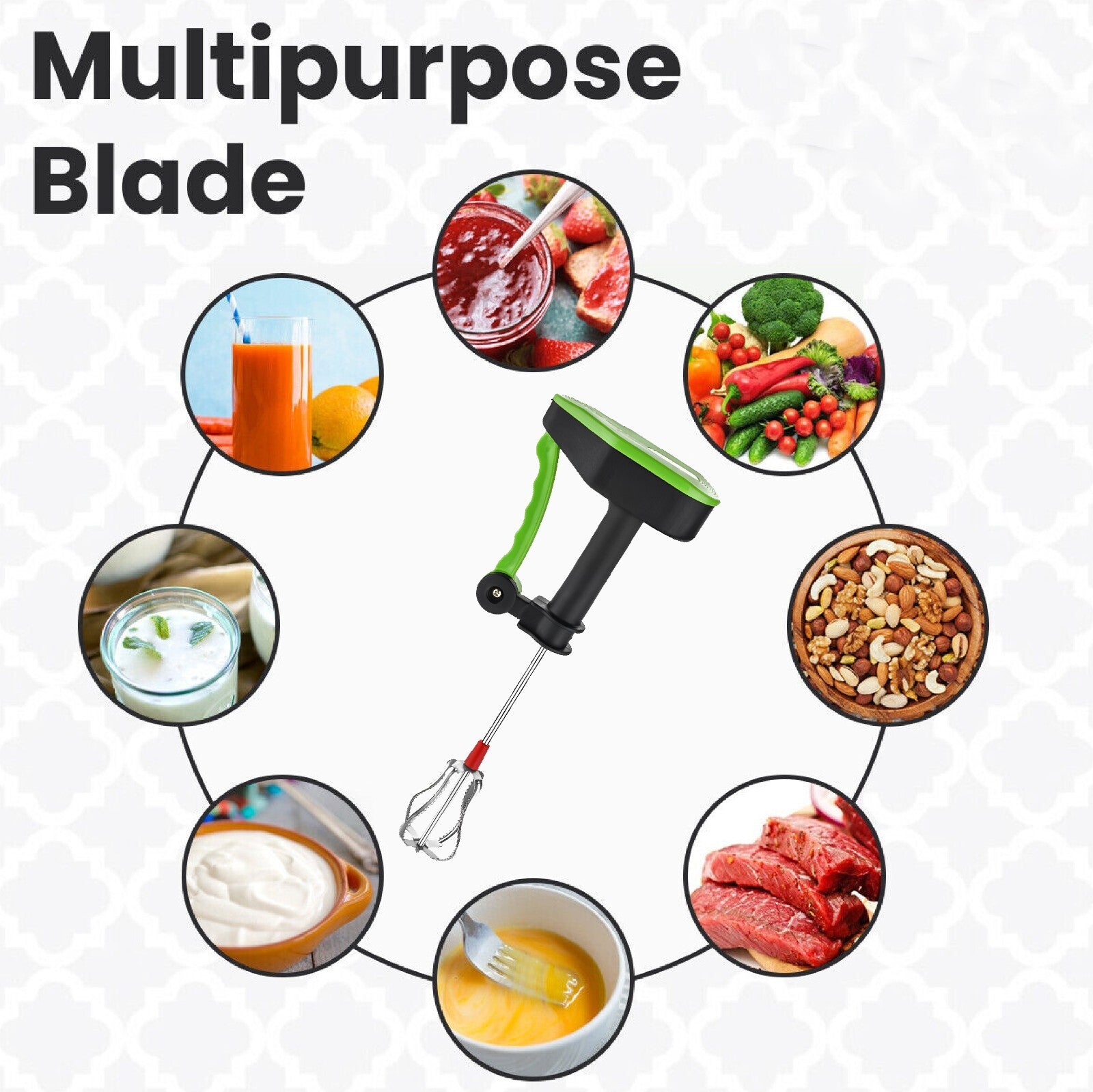 Manual Hand Held Whisk Rotary Egg Beater Whisk Hand Kitchen Mixer Blender Tool