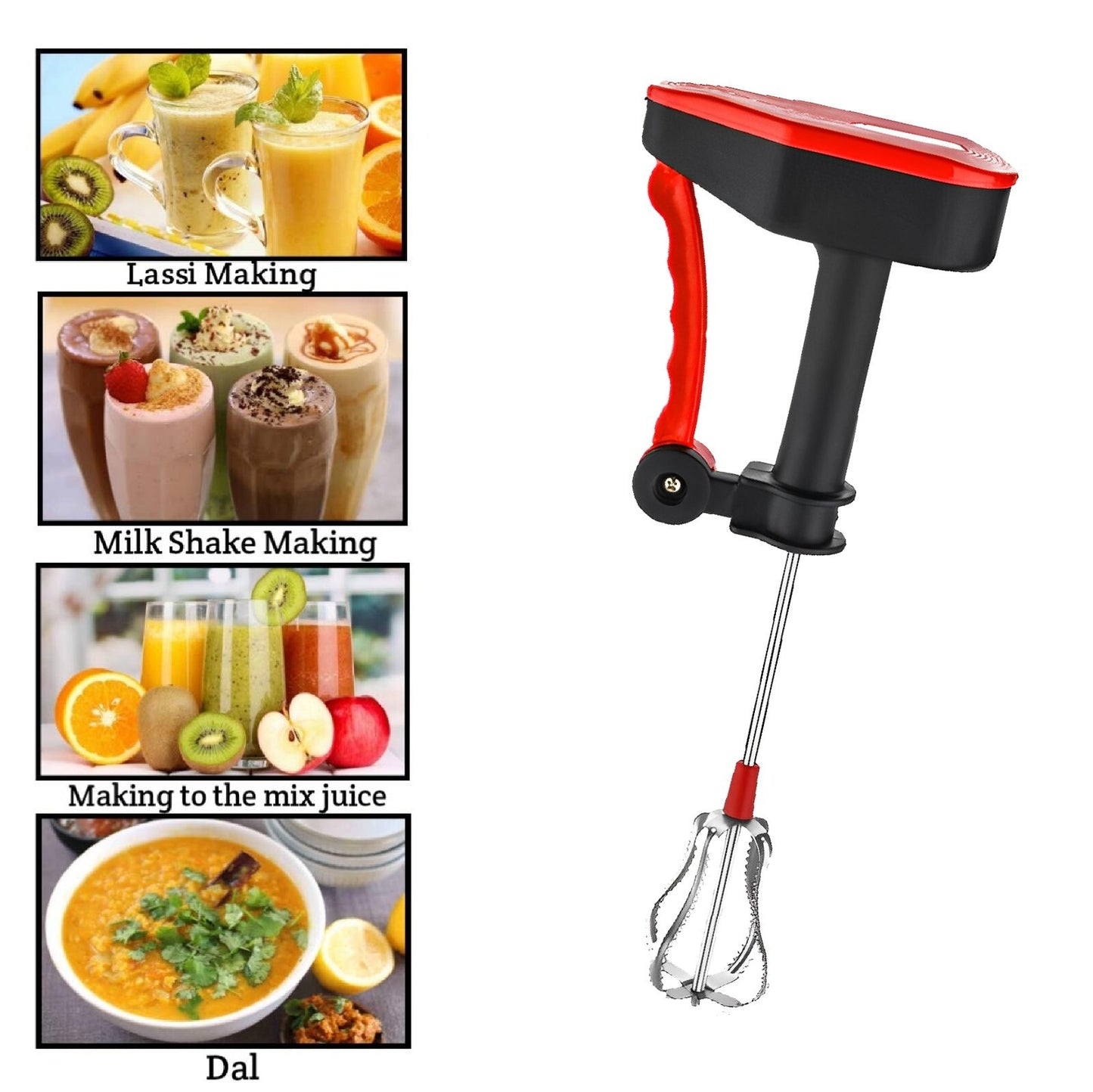 Manual Hand Held Whisk Rotary Egg Beater Whisk Hand Kitchen Mixer Blender Tool