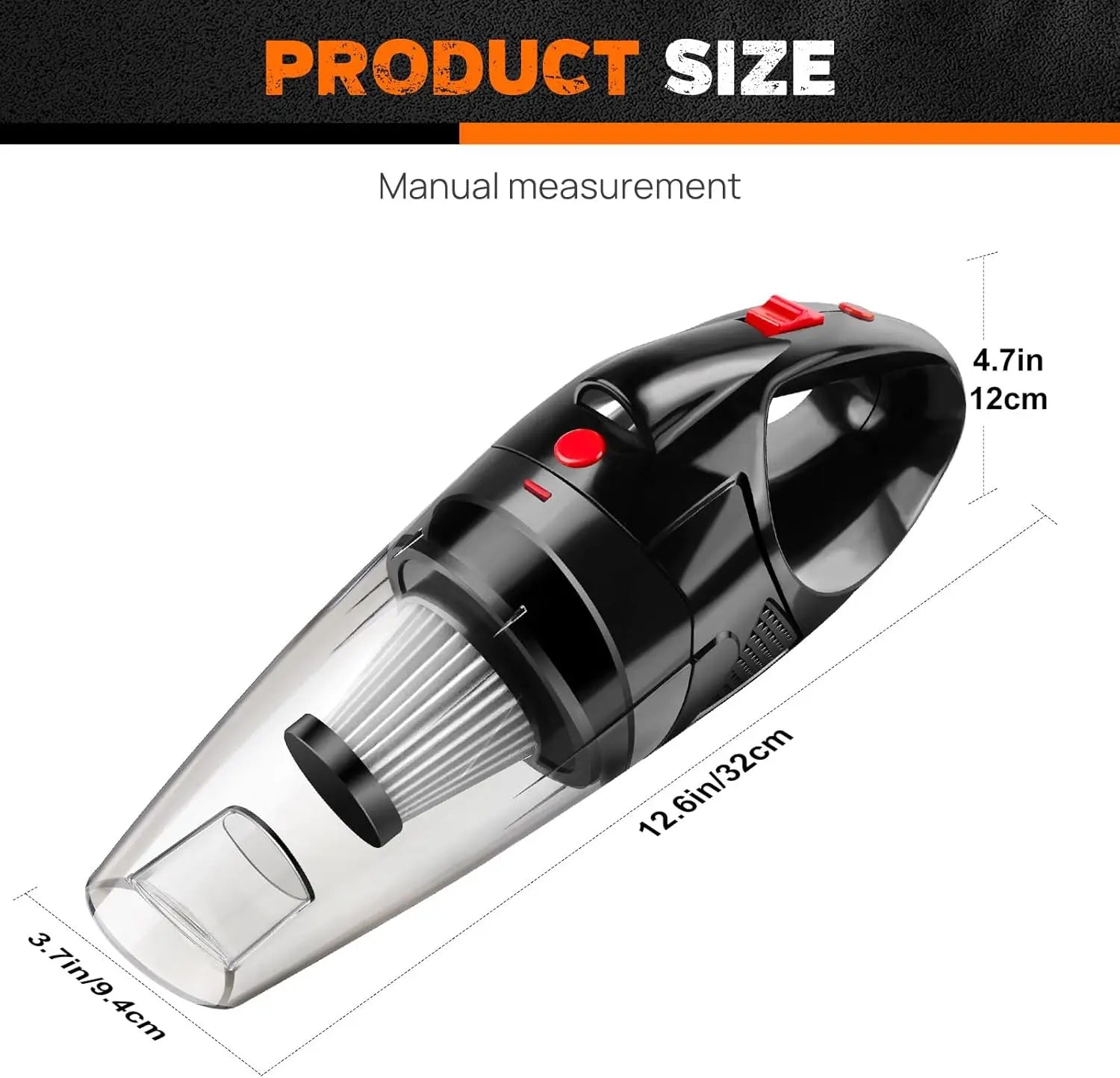 Vickyhome Portable Hoover for Car, Wireless Handheld Car Vacuum Cleaner Strong Suction 8000PA, 65W 2000Mah Battery Handheld Cord