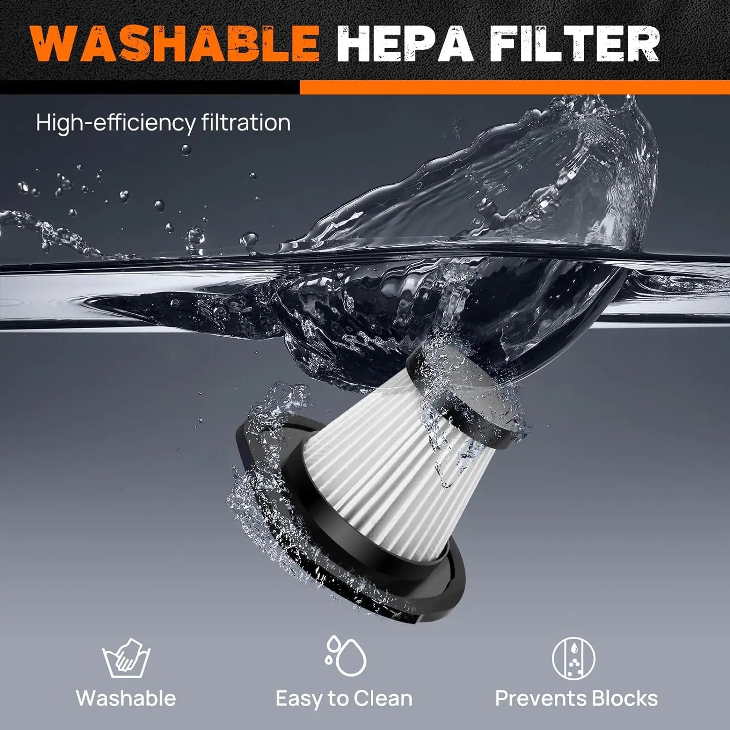Vickyhome Portable Hoover for Car, Wireless Handheld Car Vacuum Cleaner Strong Suction 8000PA, 65W 2000Mah Battery Handheld Cord