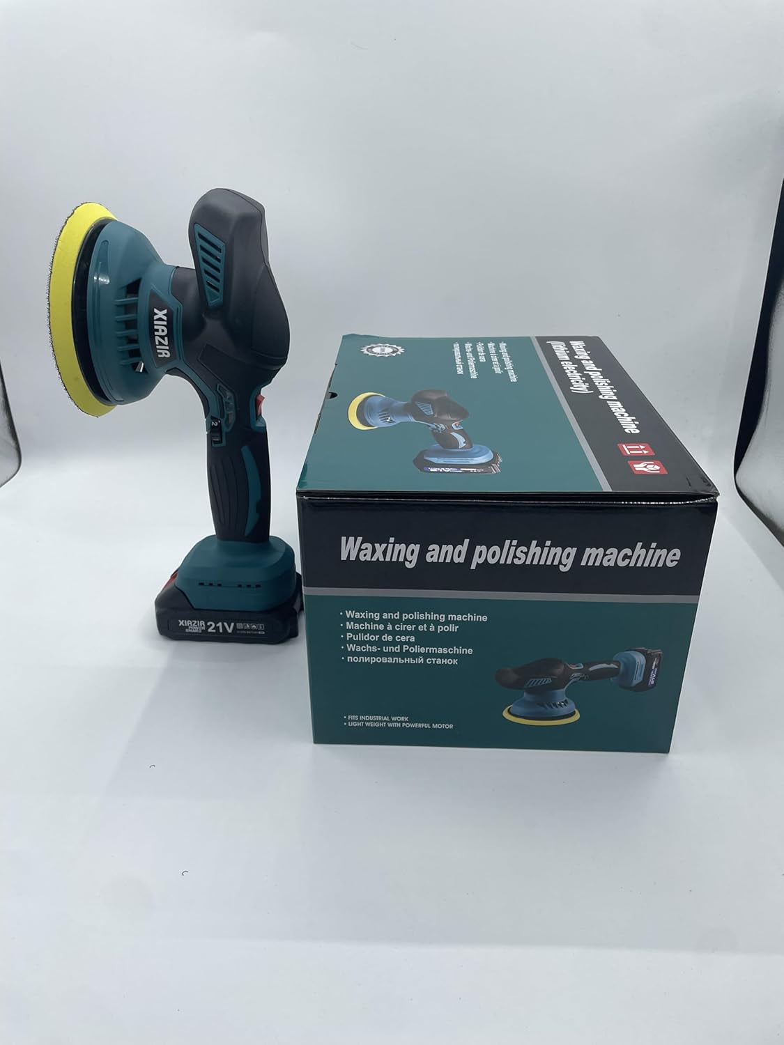 Cordless Buffer Polisher - 6 Inch Car Polisher with 2Pcs 21V 2000Mah Lithium Battery and 13 PCS Attachments, Car Buffer Polisher 6 Variable Speed 5500RPM for Auto Detailing/Polishing/Waxing