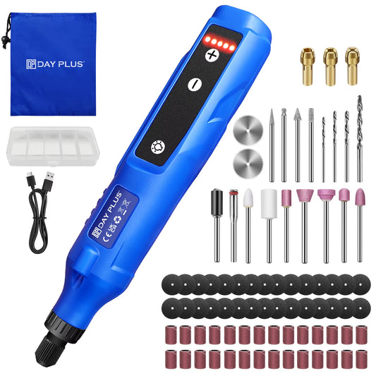 Cordless Rotary Tool Rechargeable with 1.5 Ah Li-Ion Battery, for Sanding, Polishing, Drilling, Etching, Engraving, DIY Crafts