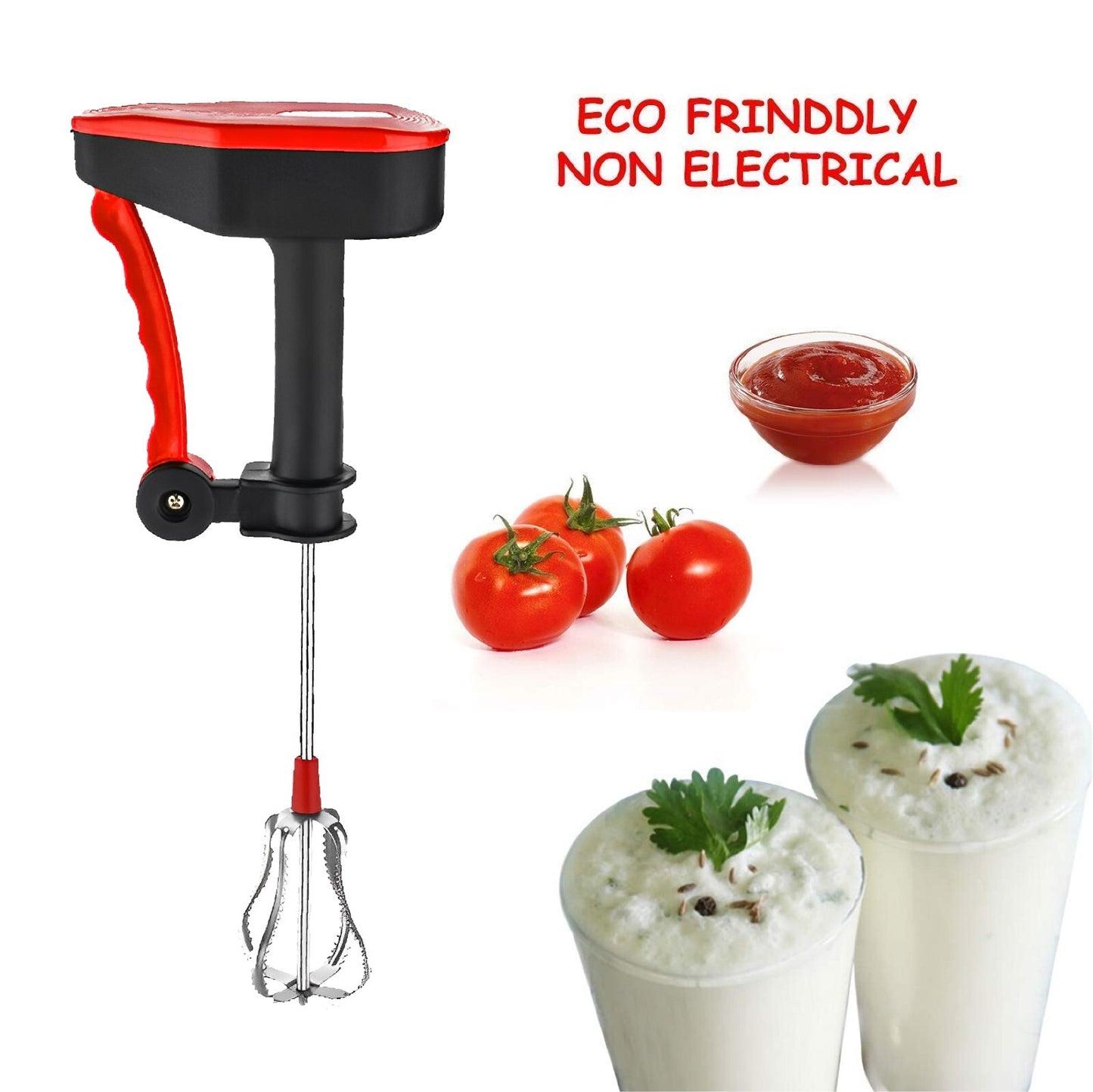 Manual Hand Held Whisk Rotary Egg Beater Whisk Hand Kitchen Mixer Blender Tool