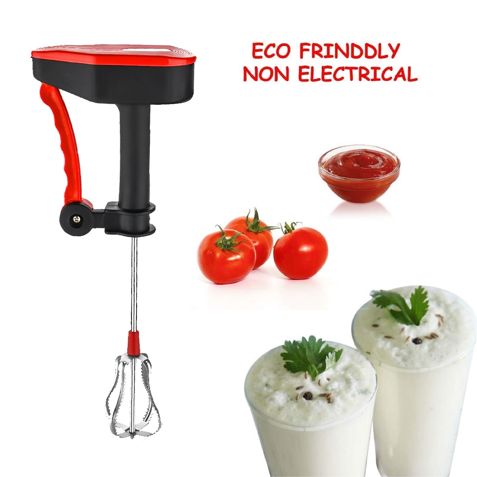 Manual Hand Held Whisk Rotary Egg Beater Whisk Hand Kitchen Mixer Blender Tool