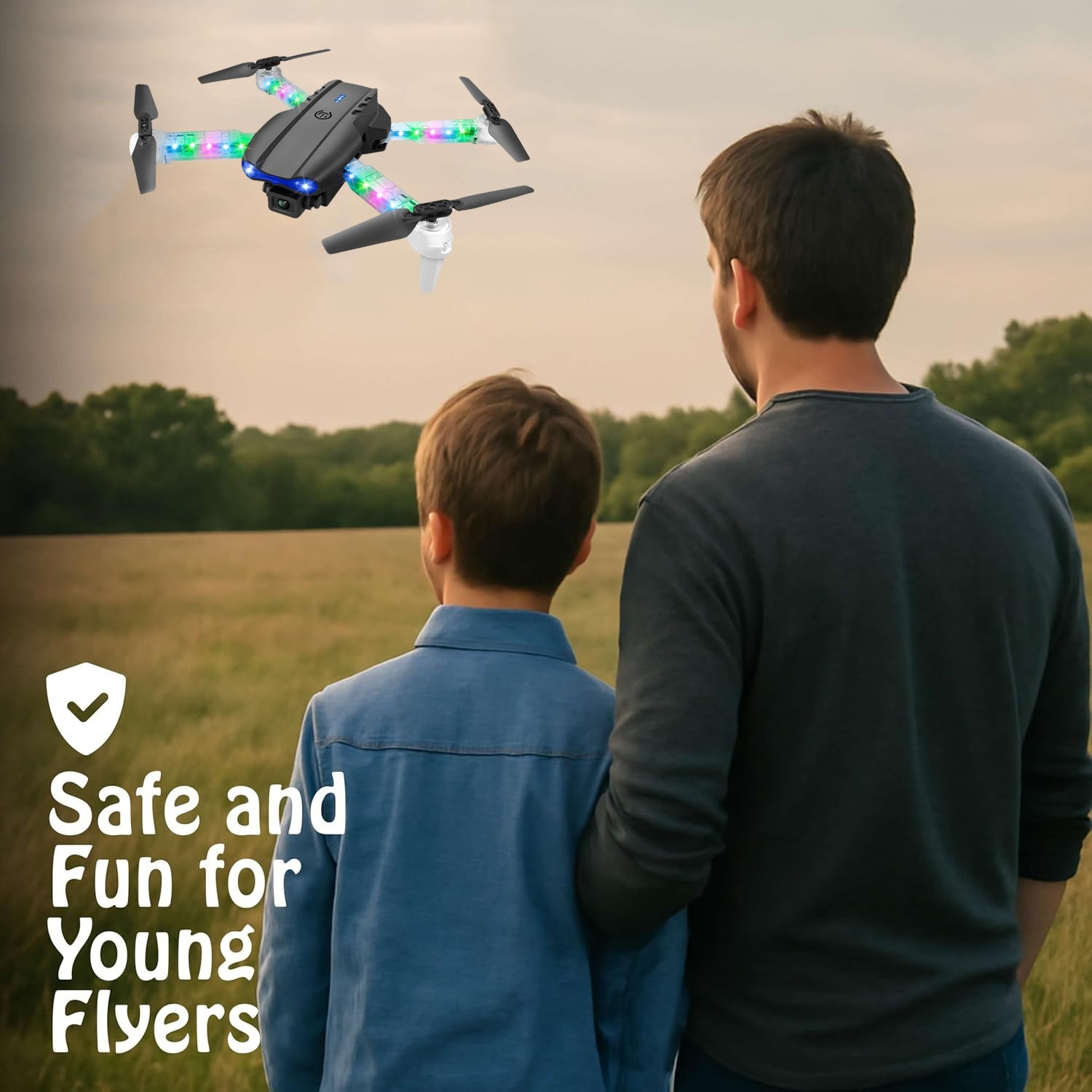 Drones with Dual Camera Foldable Drone RC Drone Quadcopter Beginners Kids Drone