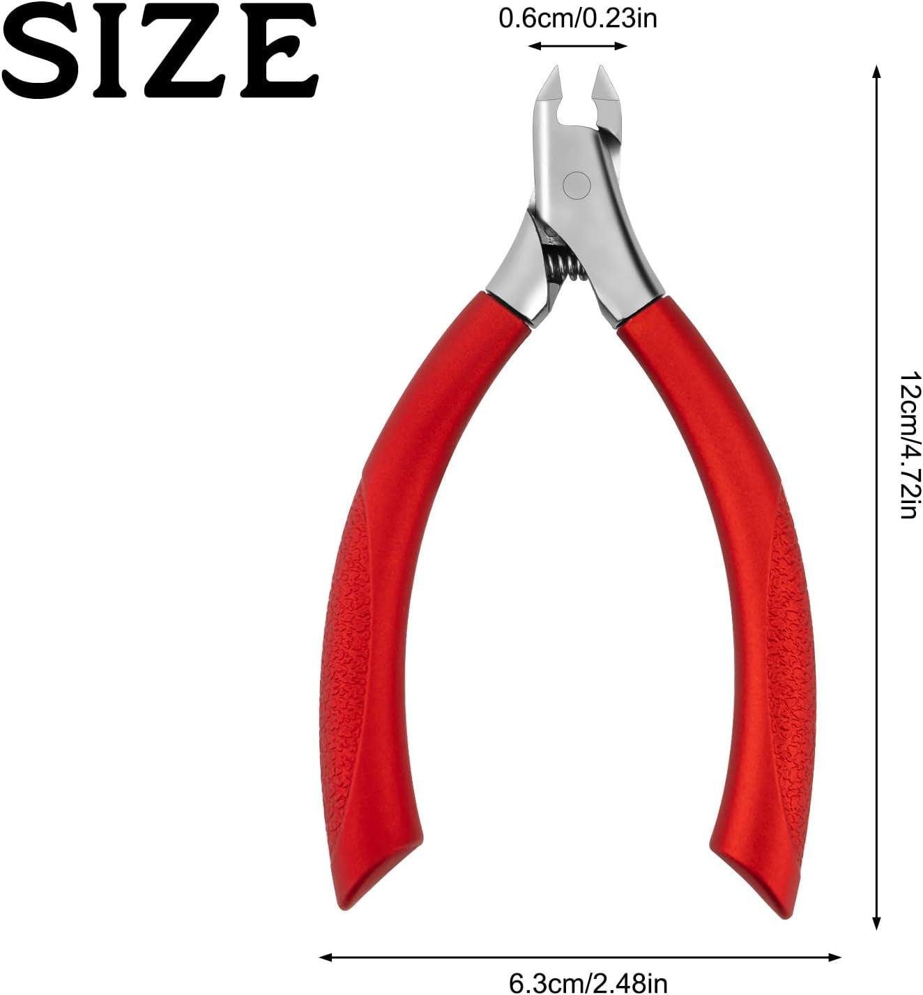Toenail Clippers for Ingrown Toenail, Stainless Steel Professional Ergonomic Straight Blade Nail Clippers for Thick Nails Dead Skin Calluses (Red)