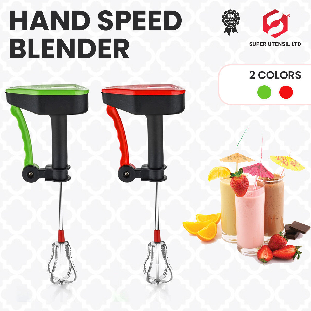 Manual Hand Held Whisk Rotary Egg Beater Whisk Hand Kitchen Mixer Blender Tool