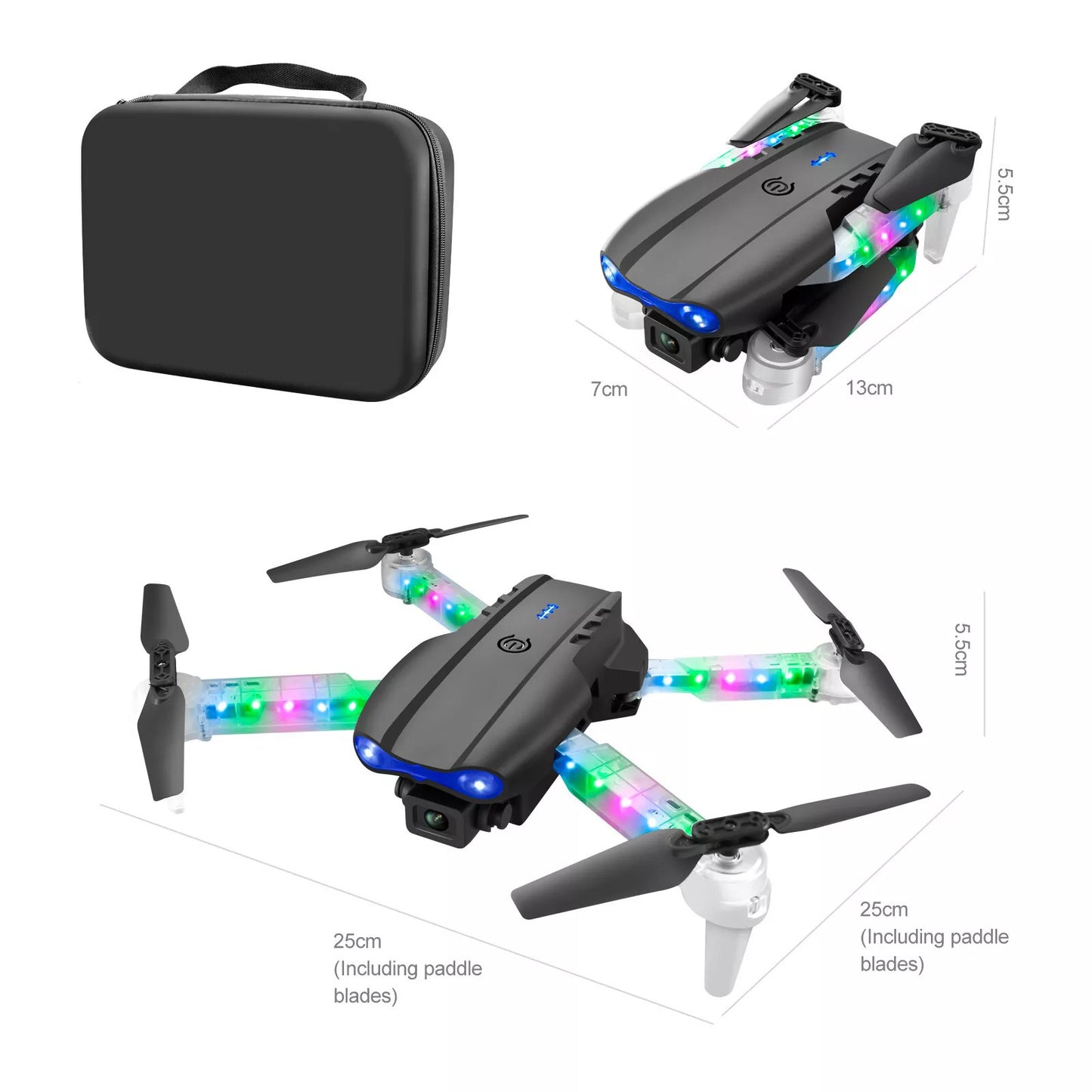 Drones with Dual Camera Foldable Drone RC Drone Quadcopter Beginners Kids Drone